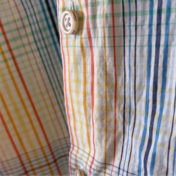 NWOT Tommy Bahama Multicolor Striped Shirt with Blue Floral Cuffs - Picture 4 of 10